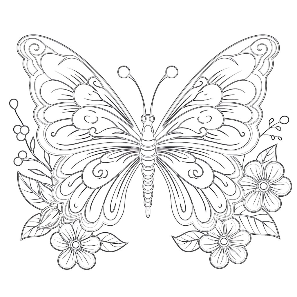 Butterfly rainbow coloring page coloring pages mimi panda