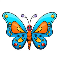 Papillon de Bande Dessinée Pages à Colorier - Image d'origine