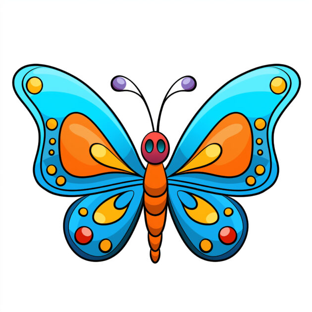 Cartoon Butterfly Coloring Pages | Coloring Pages Mimi Panda