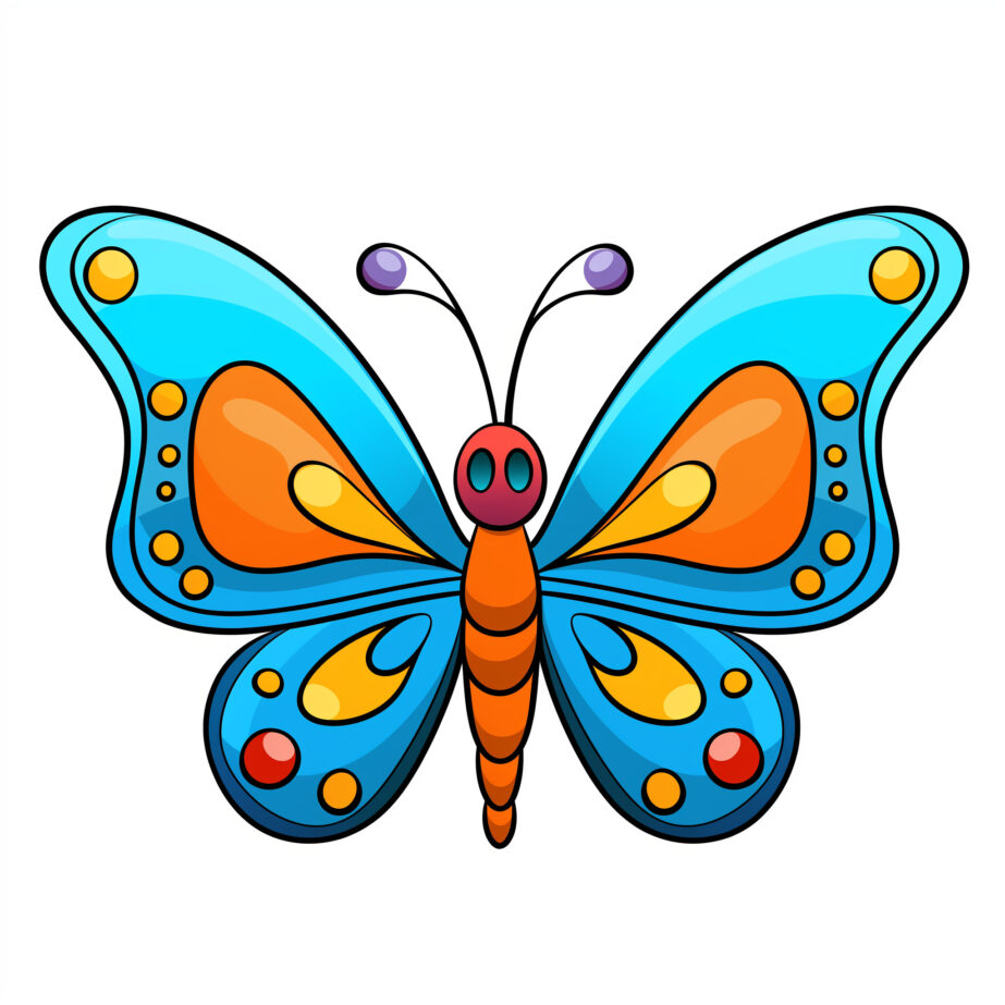Papillon de Bande Dessinée Pages à Colorier 2
