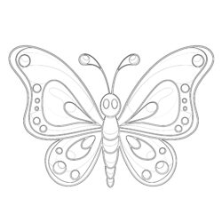 Papillon de Bande Dessinée Pages à Colorier - Page de coloriage imprimable