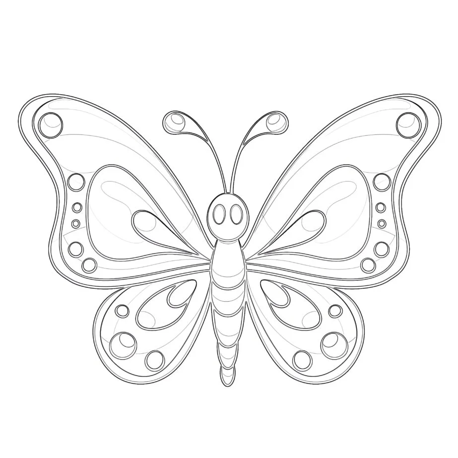 Mariposa de Dibujos Animados Páginas Para Colorear | Páginas Para Colorear Mimi Panda mariposa-de-dibujos-animados-p-ginas-para-colorear-p-ginas-para-colorear-mimi-panda