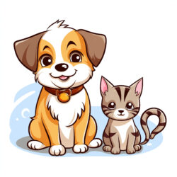 Cartoon-Katze und Cartoon-Hund-Malvorlagen - Ursprüngliches Bild
