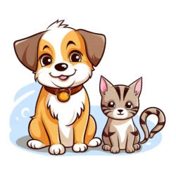 Cartoon Cat And Cartoon Dog Coloring Pages - Origin image