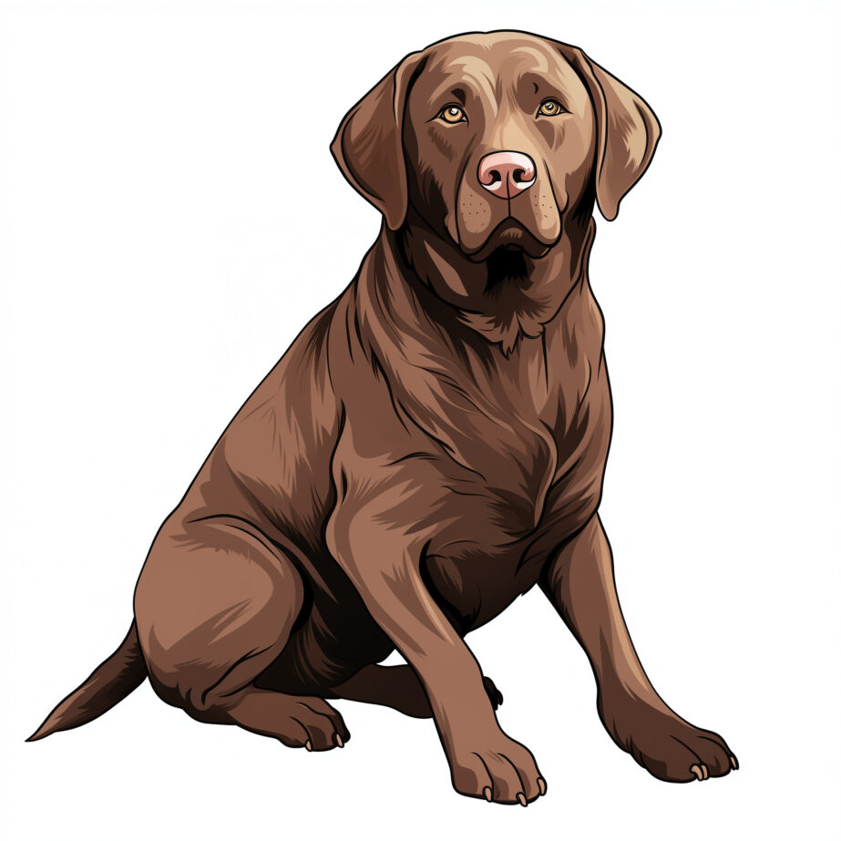 Labrador de Chocolate Para Colorear 2