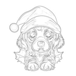 Christmas Coloring Pages Puppy - Printable Coloring page