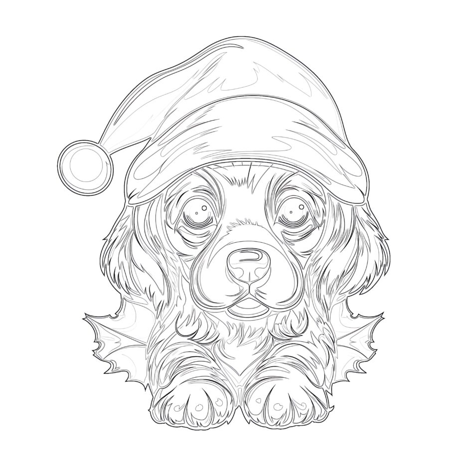 Christmas Coloring Pages Puppy