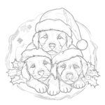 Christmas Puppies Coloring Pages