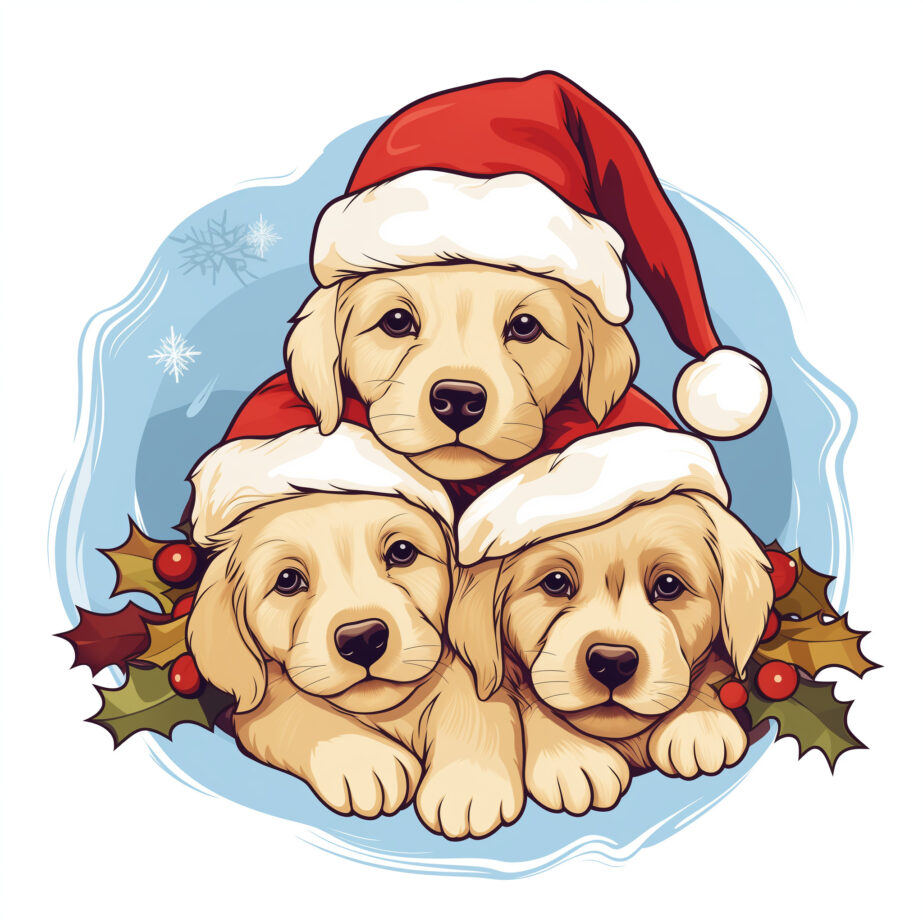 Christmas Puppies Coloring Pages 2Original image