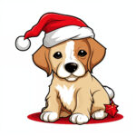 Christmas Puppy Páginas Para Colorear 2