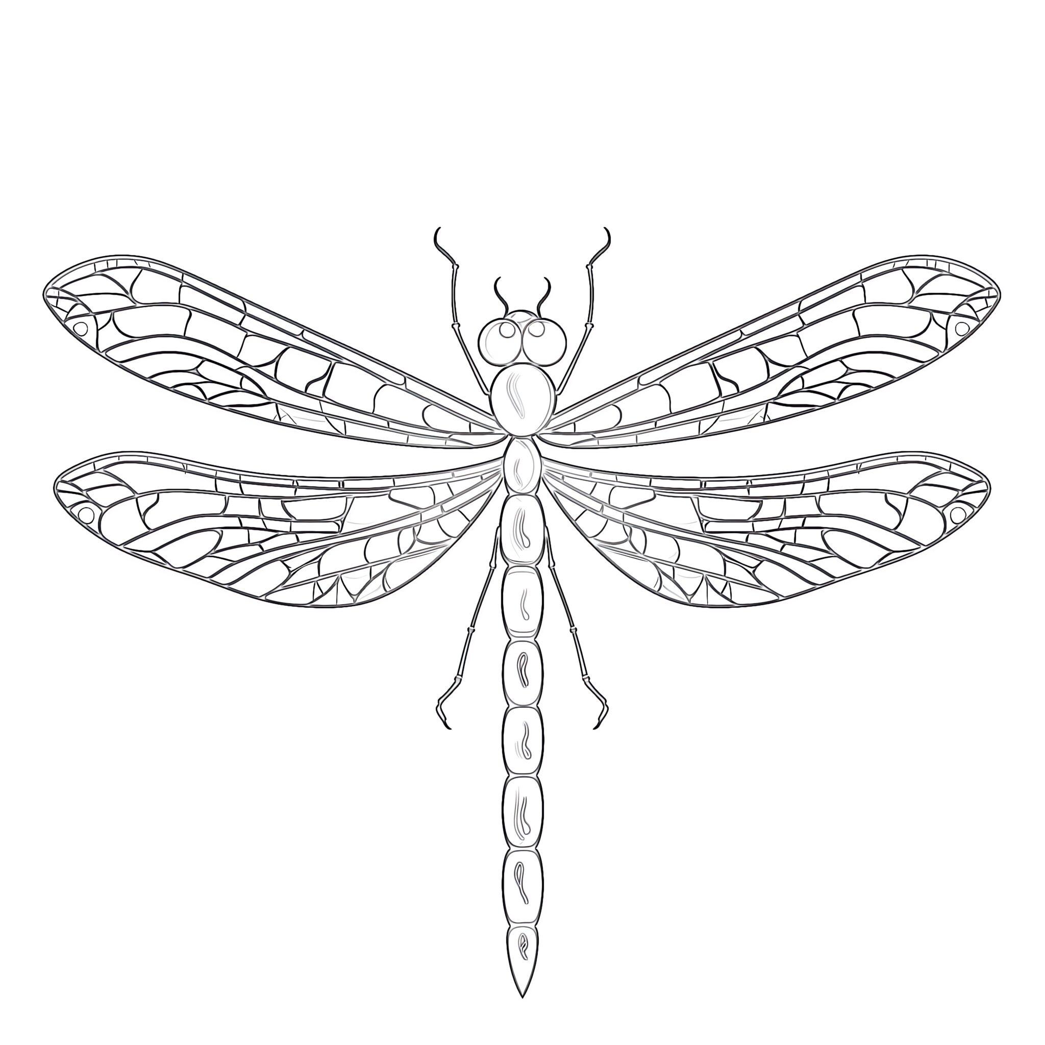 Coloring Page Dragonfly | Coloring Pages Mimi Panda