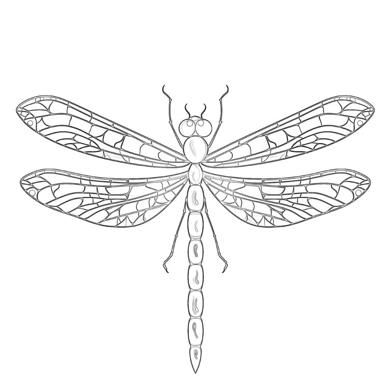 Coloring Page Dragonfly | Coloring Pages Mimi Panda