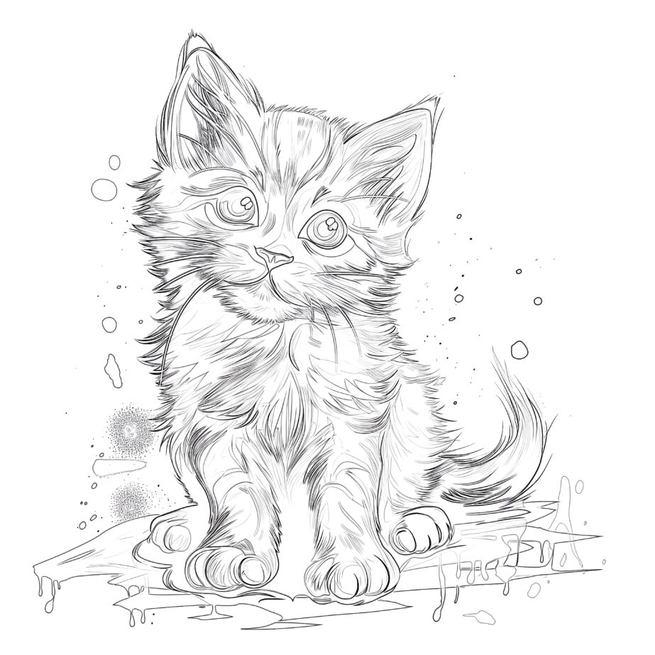 Coloring Page Kitten