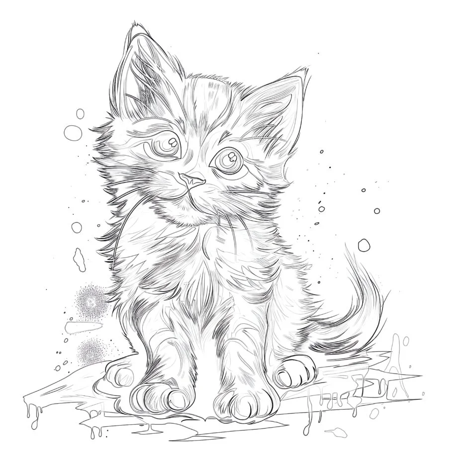 カラーリングページ 子猫 | 塗り絵 ミミパンダ