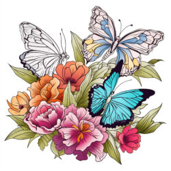 Coloring Pages Butterfly And Flowers - Origin image