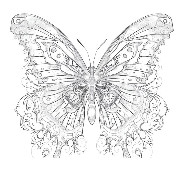 Online Coloring Coloring Pages - Coloring Pages For Adults Butterfly 630x630