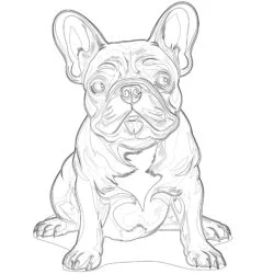 Coloring Pages French Bulldog - Printable Coloring page
