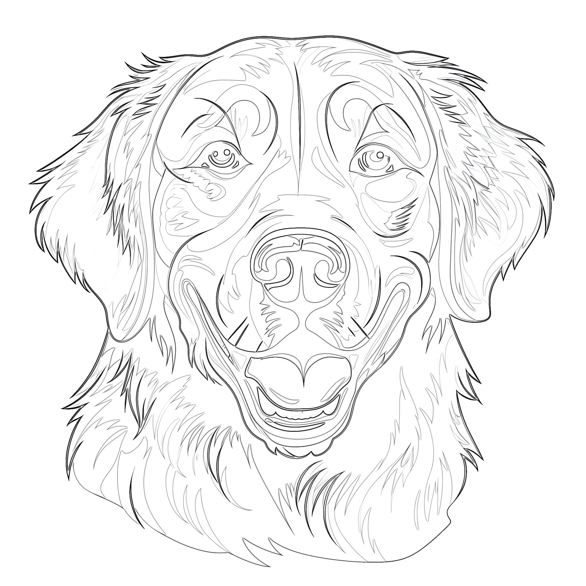 Coloring Pages Golden Retriever | Coloring Pages Mimi Panda