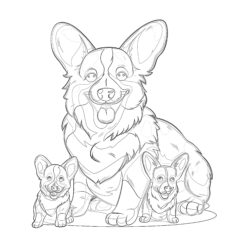 Coloring Pages Of Corgis - Printable Coloring page
