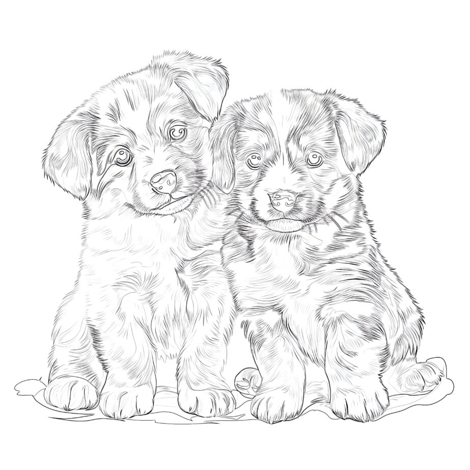 Coloring Pages Of Realistic Puppies