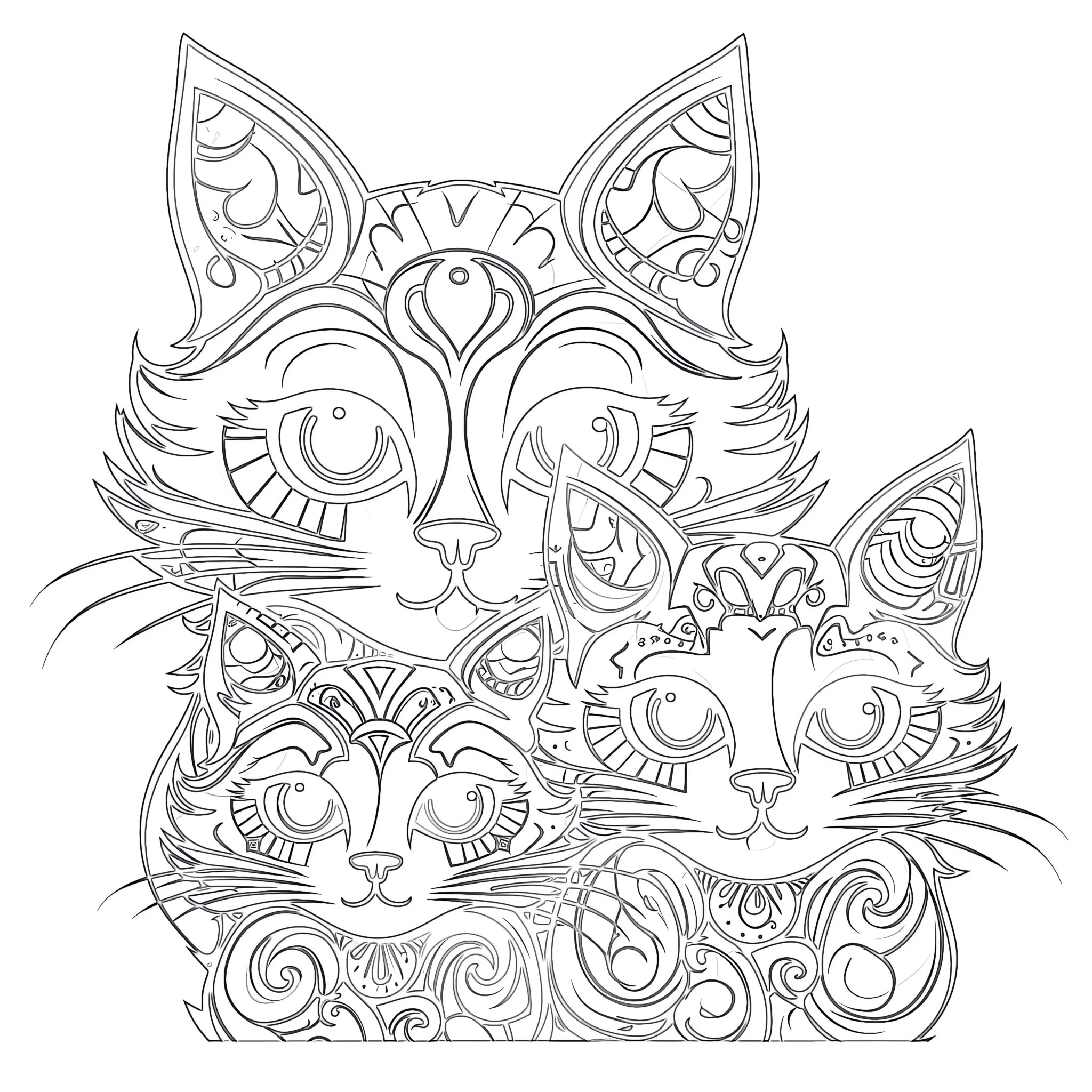 Cat in the Bag Coloring Page | Coloring Pages Mimi Panda
