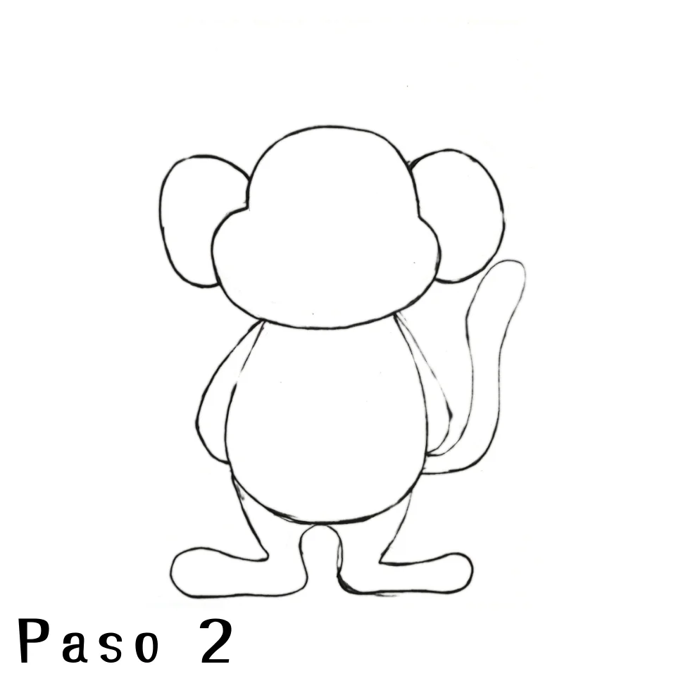Cómo Dibujar un Mono Paso 2