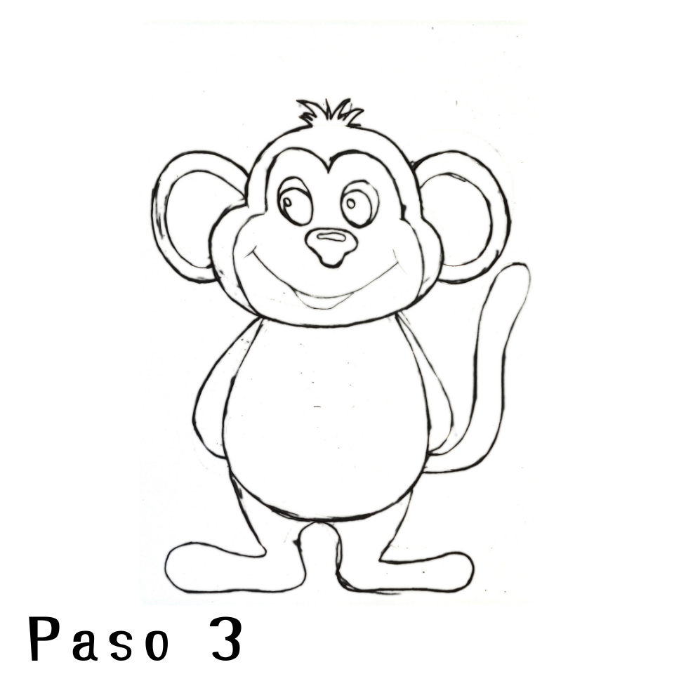 Cómo Dibujar un Mono Paso 3