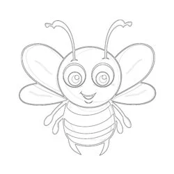Cute Bee Coloring Pages - Printable Coloring page