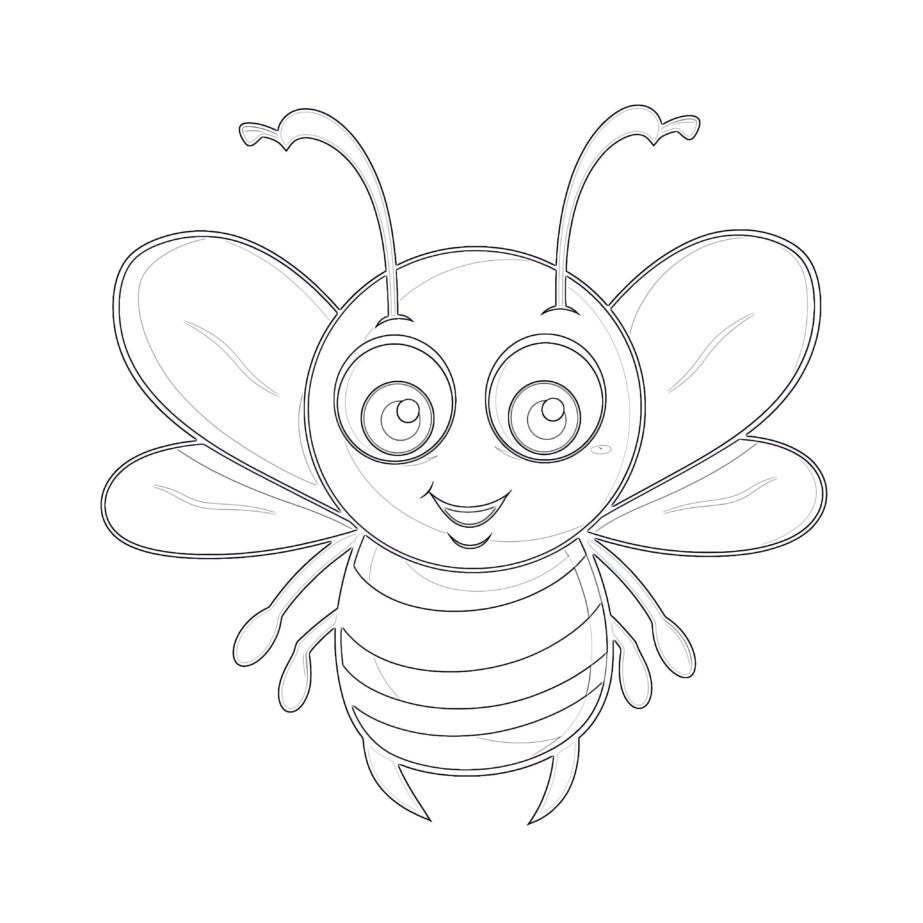 Cute Bee Coloring Pages