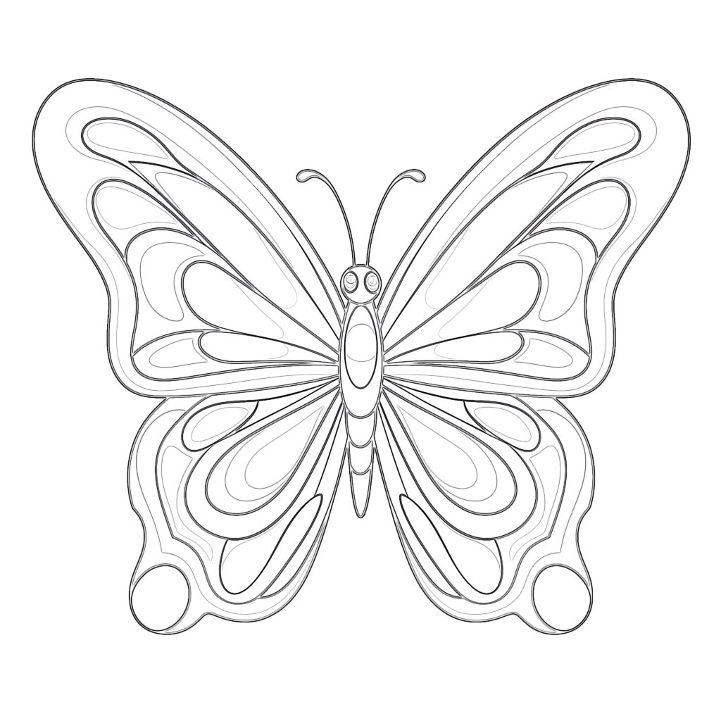 Butterfly Coloring Page | Coloring Pages Mimi Panda