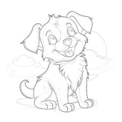 Cute Doggy Coloring Pages - Printable Coloring page