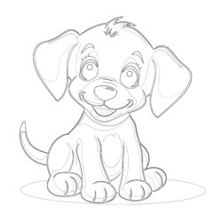 Cute Puppy Dog Coloring Pages - Printable Coloring page