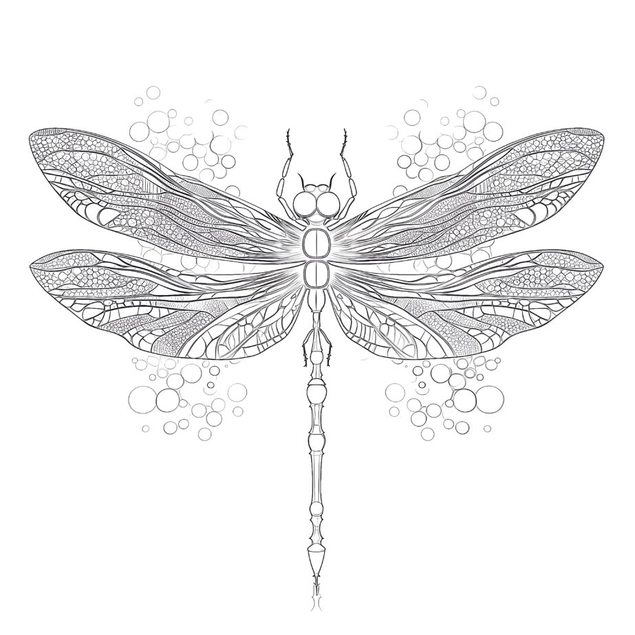 Dragonfly Coloring Page For Adults