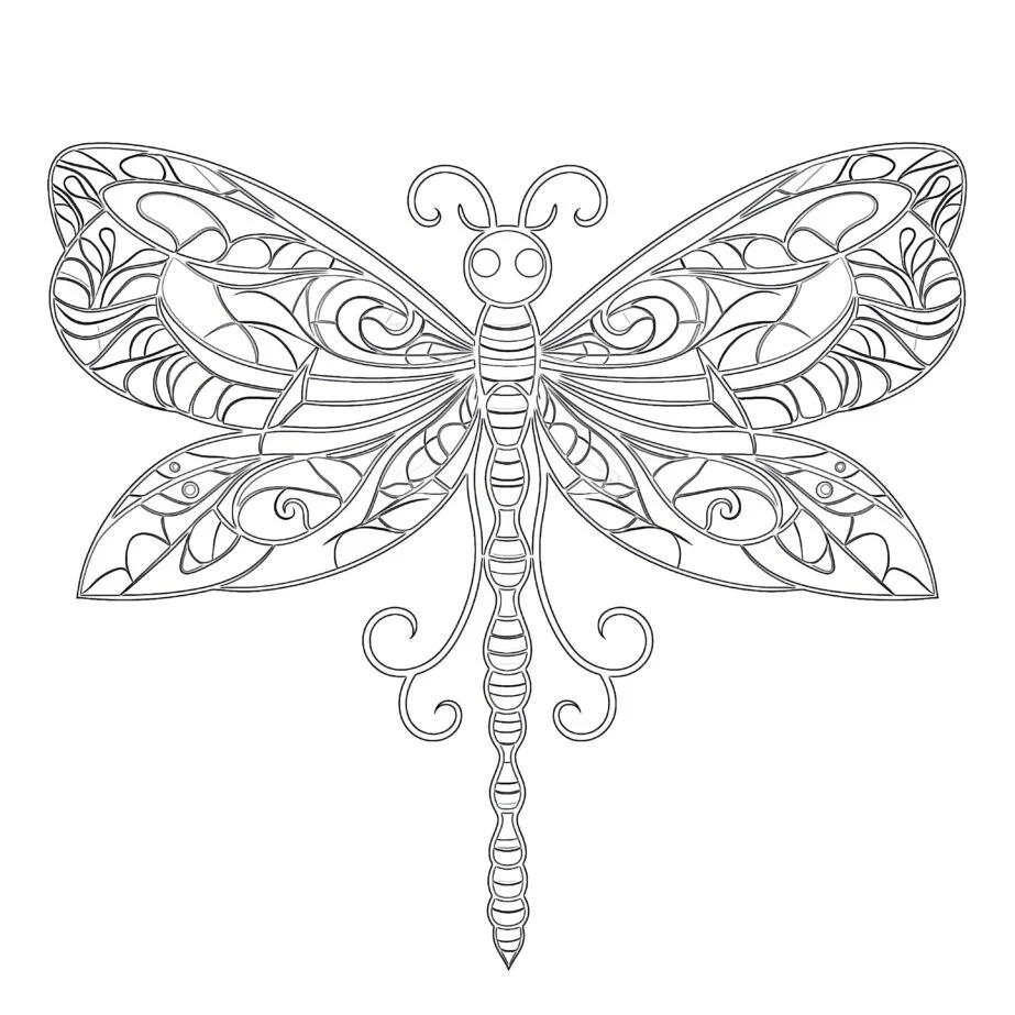 Libélula Página Para Colorear Gratis