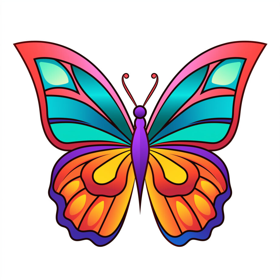 Easy Butterfly Coloring Pages 2Original image