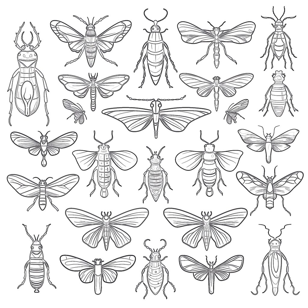 Free Coloring Pages Insects | Coloring Pages Mimi Panda