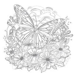 Free Coloring Pages Of Flowers And Butterflies - Printable Coloring page