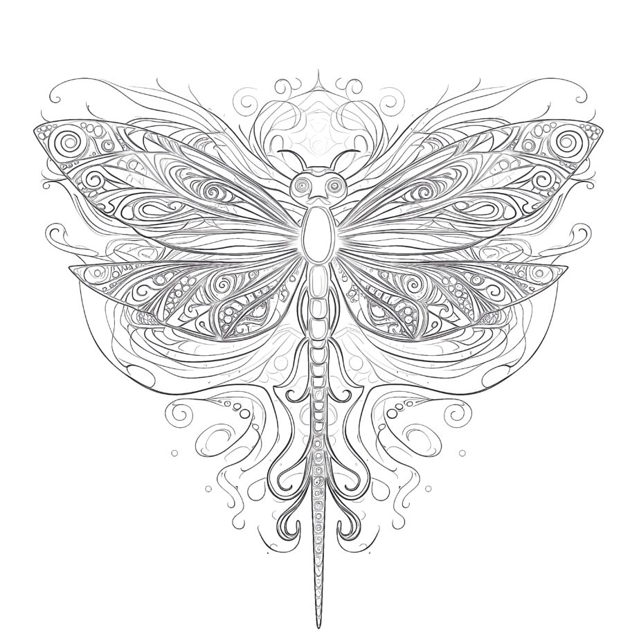 Free Dragonfly Coloring Pages For Adults