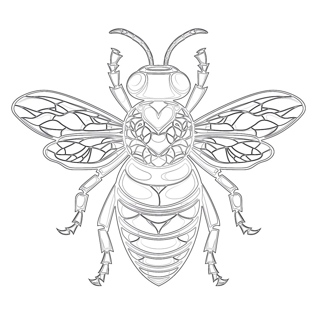 Free Honey Bee Coloring Pages | Coloring Pages Mimi Panda