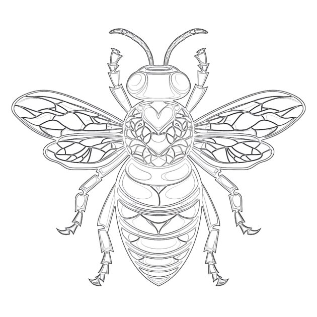 Free Honey Bee Coloring Pages | Coloring Pages Mimi Panda