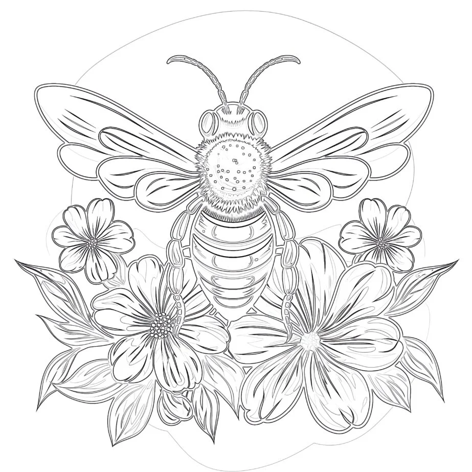 Free Printable Honey Bee Coloring Pages | Coloring Pages Mimi Panda