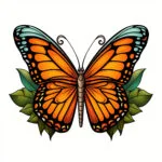 Monarch-Schmetterling zum Ausdrucken Färbung Seiten 2 2