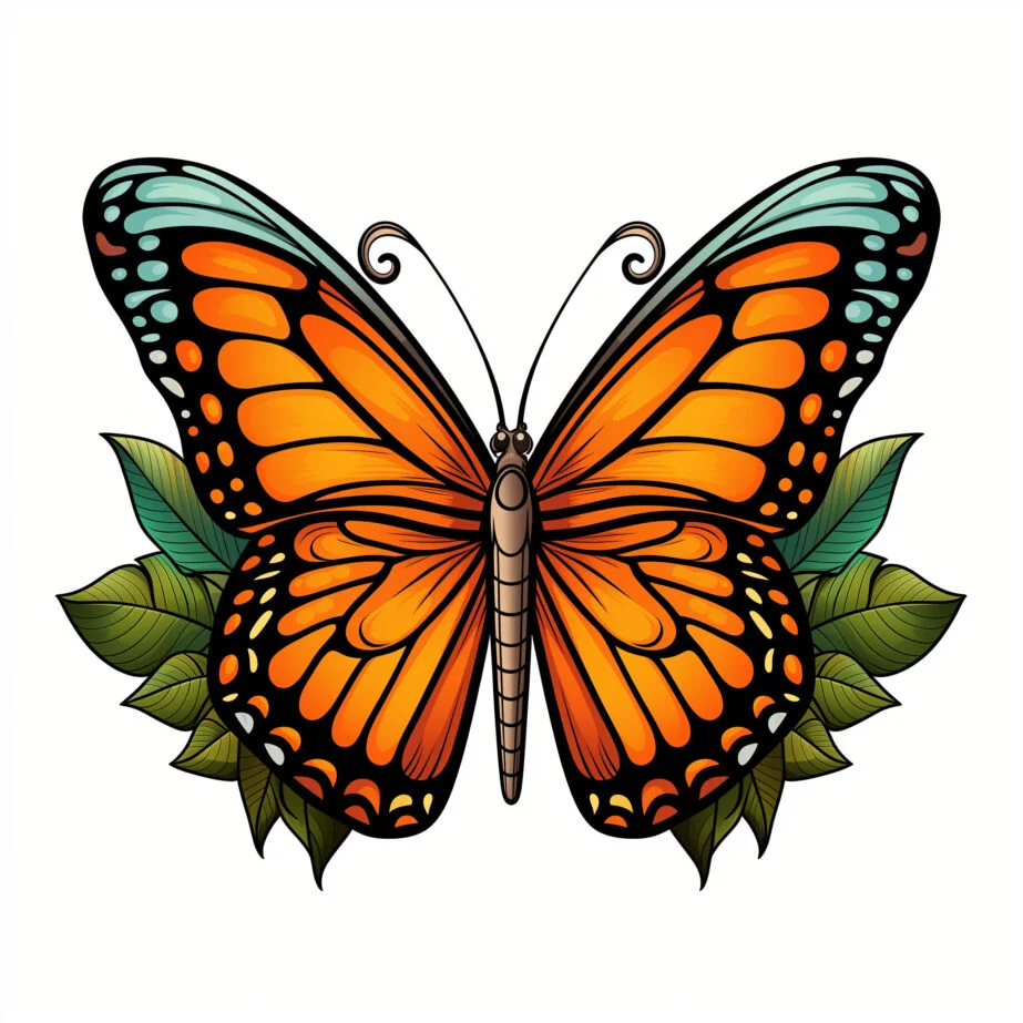 Monarch-Schmetterling zum Ausdrucken Färbung Seiten 2