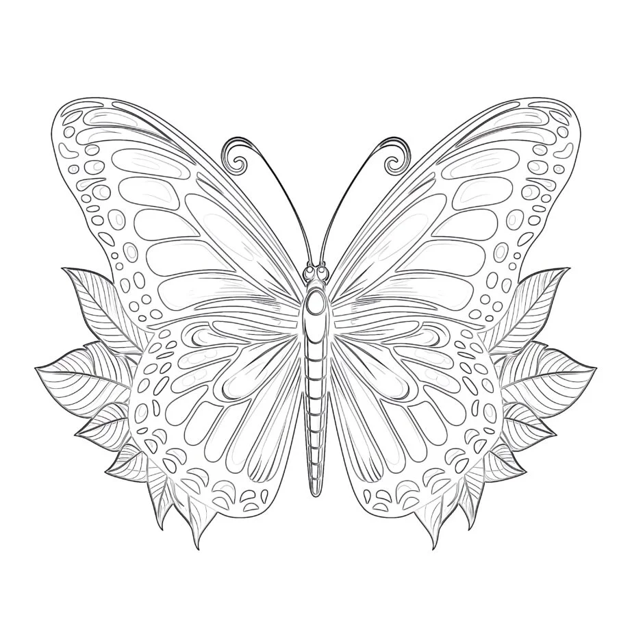 Monarch-Schmetterling zum Ausdrucken Färbung Seiten