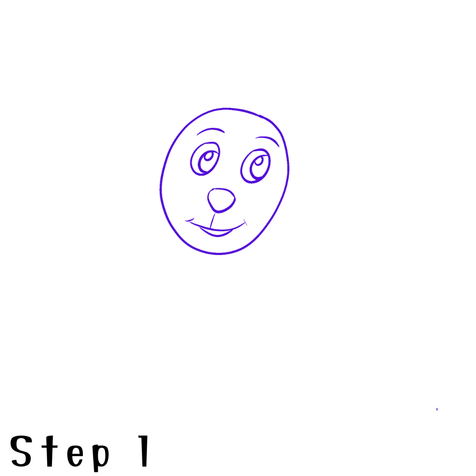 How to Draw a Dog Step 1