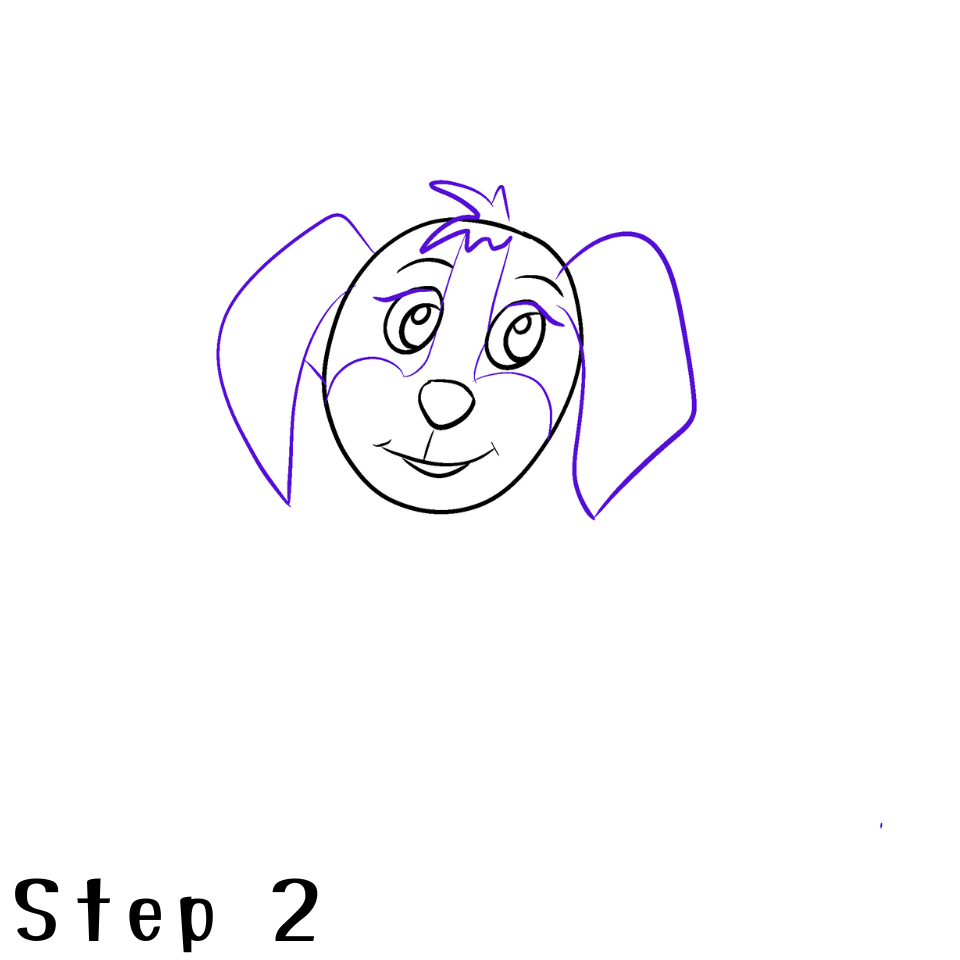 How to Draw a Dog Step 2