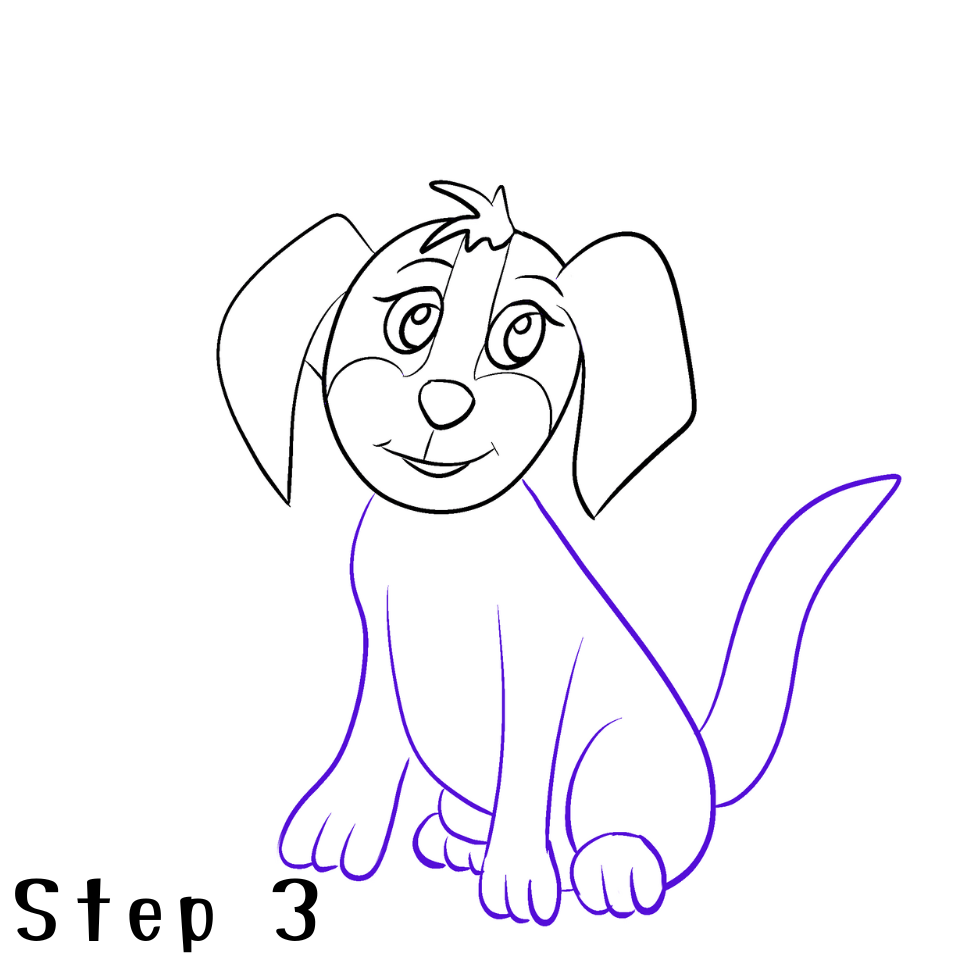 How to Draw a Dog Step 3