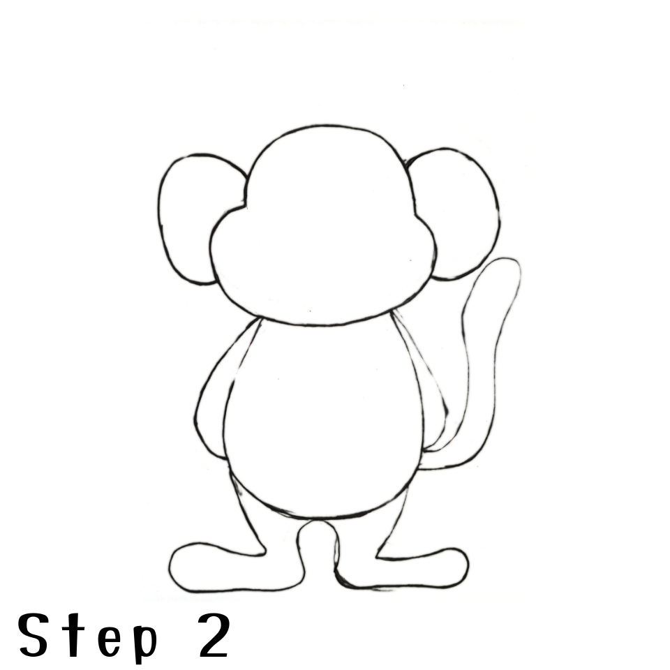 How to Draw a Monkey Step 2