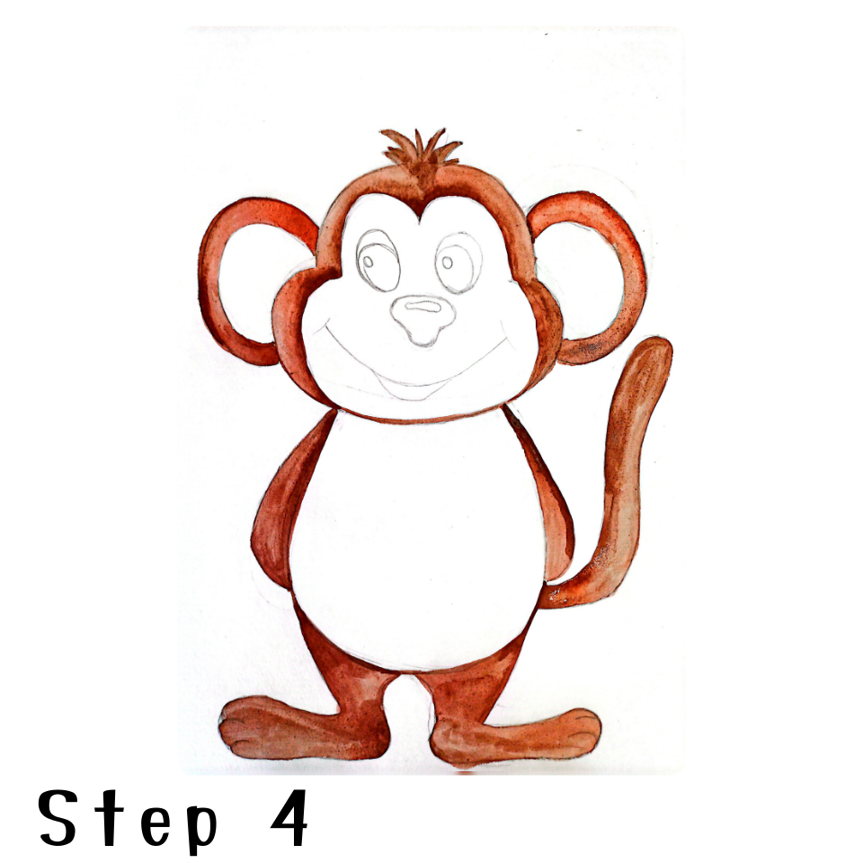 How to Draw a Monkey Step 4