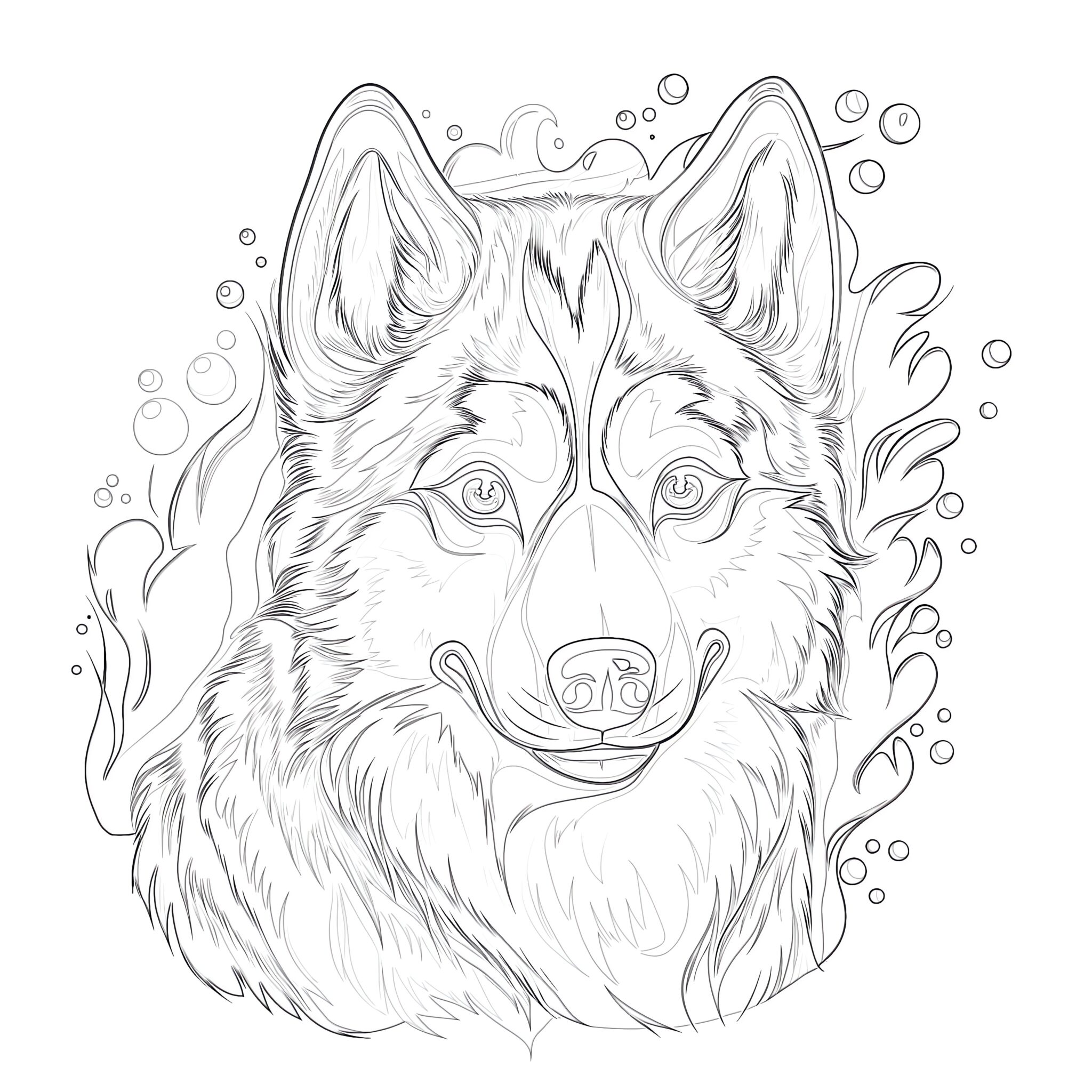 Husky Coloring Page | Coloring Pages Mimi Panda